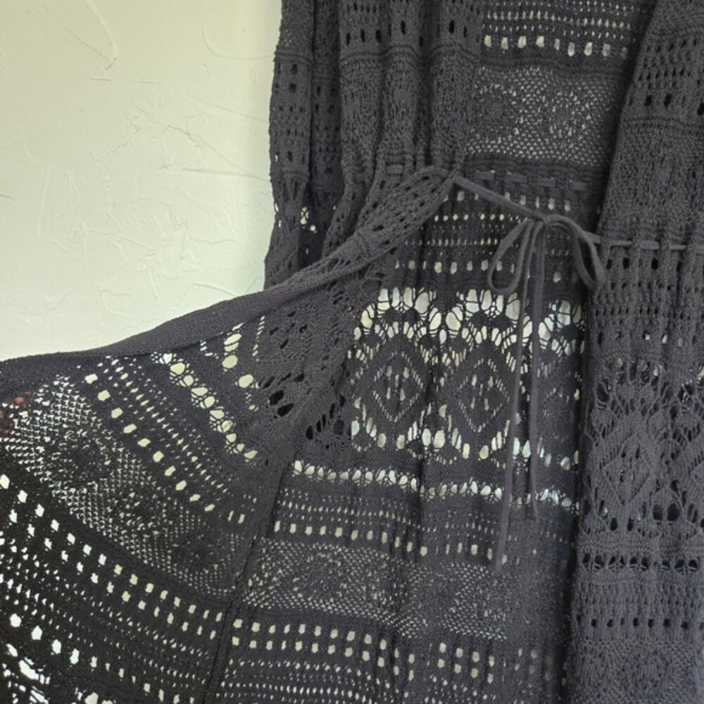 Anthropologie Crochet Duster Pointelle Cardigan Sweater, M - Picture 6 of 9